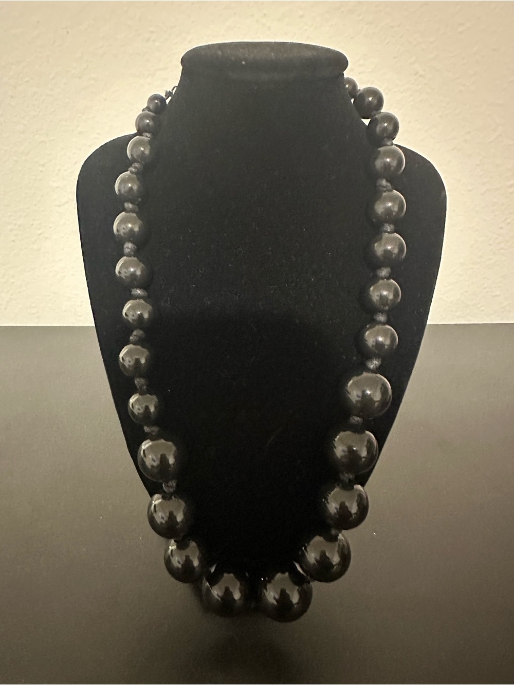 Classic Black Bead Statement Necklace - Brand